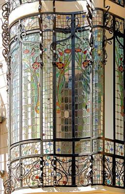 Stained glass on facde