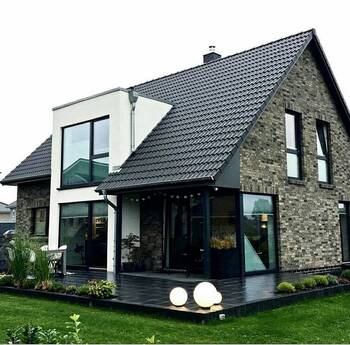 Photo of house with black parts