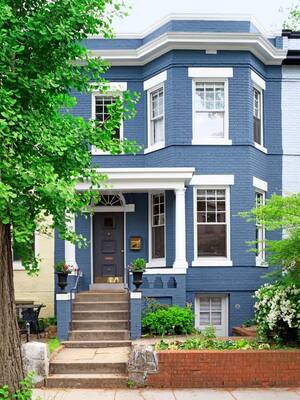 Example of dark blue facade