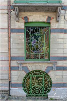 Option of stained glass on house facade