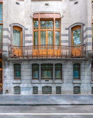 Art Nouveau style of cottage facade