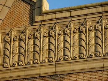 Decorative Art Deco Facade Frieze with Floral Ornament