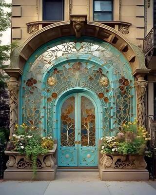 Pillars on country house