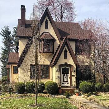 Facade decoration in Tudor style