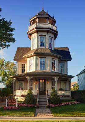 Victorian Tower Facade: Classical Elegance and Architectural Richness