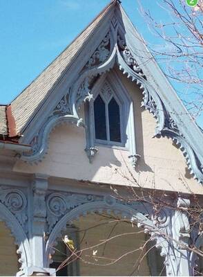 Details of blue facade