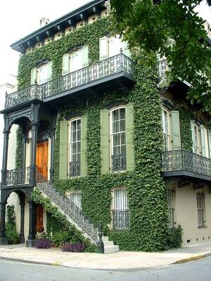 Photo of house with green parts