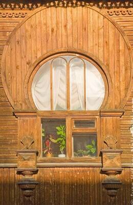 Details of orange facade