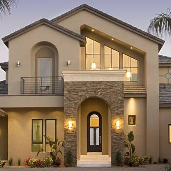 Beige finish of house