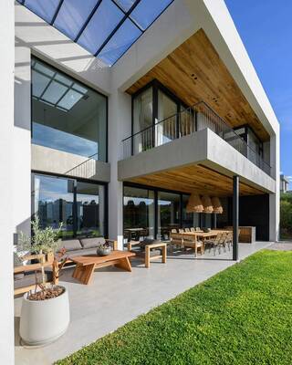 Country house with balcony