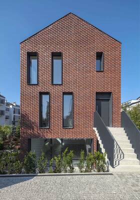 Trim of brick country house