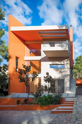 House with orange parts