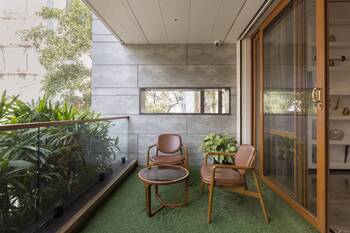 Balcony on country house