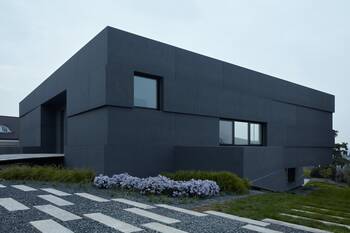 Dark blue facade