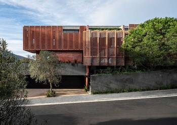 Trim of brick country house