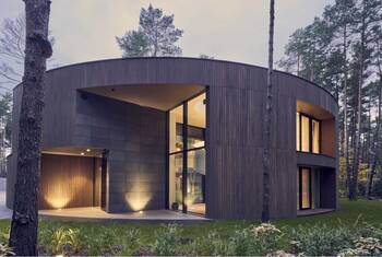 Wood planks on house facade