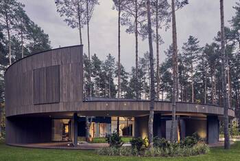 Wood planks on facade