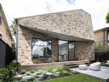 Trim of brick house facade