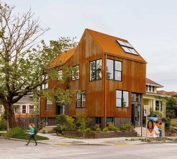 Photo of house with orange parts