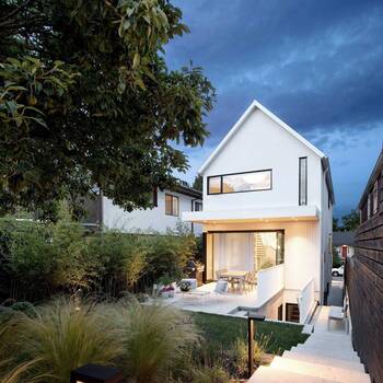 Modern Minimalist Facade with Gable Roof: A Blend of Scandinavian Aesthetics and Functionality