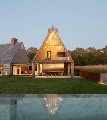 Modern A-Frame Facade: Harmony of Glass and Wood in Country Architecture