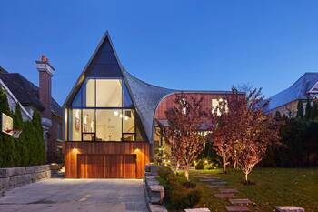 Cladding of wood planks country house