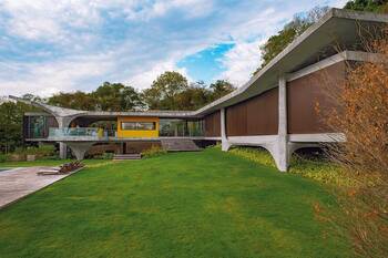 Unusual facade of house