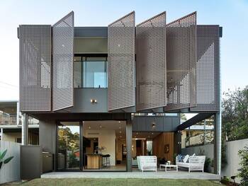 Modern House with Dynamic Perforated Facade