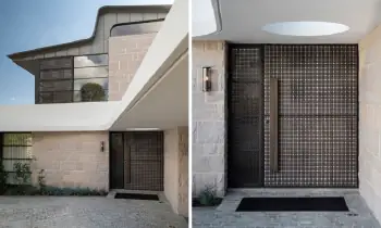 Modern Minimalist Façade with Contrasting Lattice Finishing
