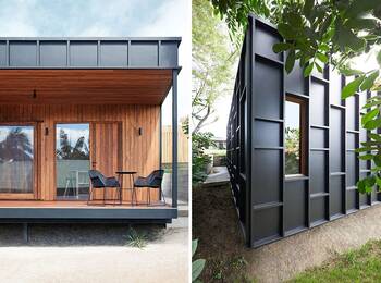 Contrasting Modular Facade: Wood and Metal Combination in Modern Architecture