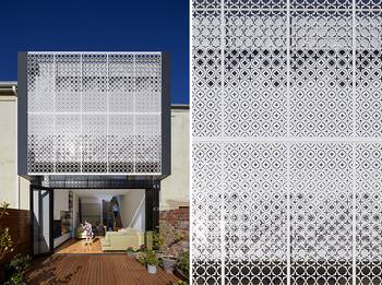 Modern House with Intricate Perforated Facade