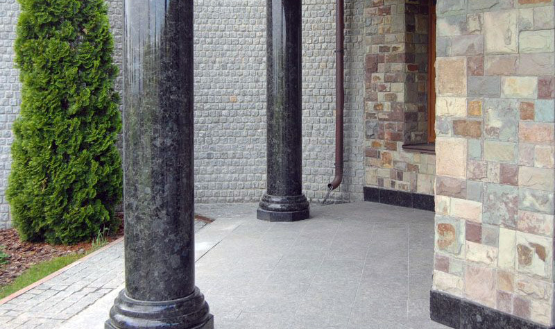 Columns of natural polished stone