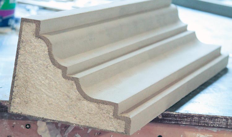 Cement-polymer coating of polystyrene decor