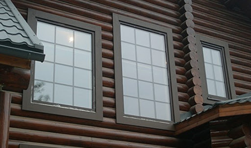 Rectangular window trim made of wood