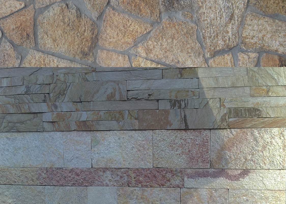 Types of masonry stone on the facade