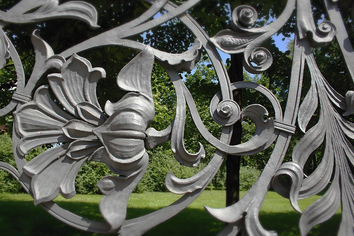 Forged lattice in St Michael's Garden