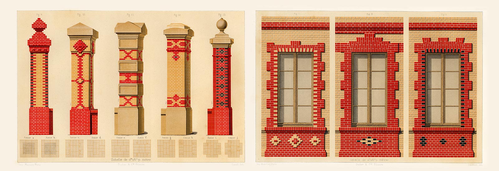 Ornamental pillars and window frames