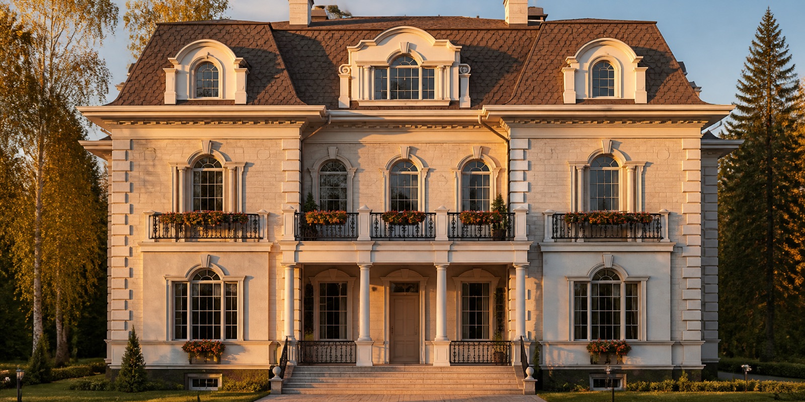 A country home facade designed by the studio