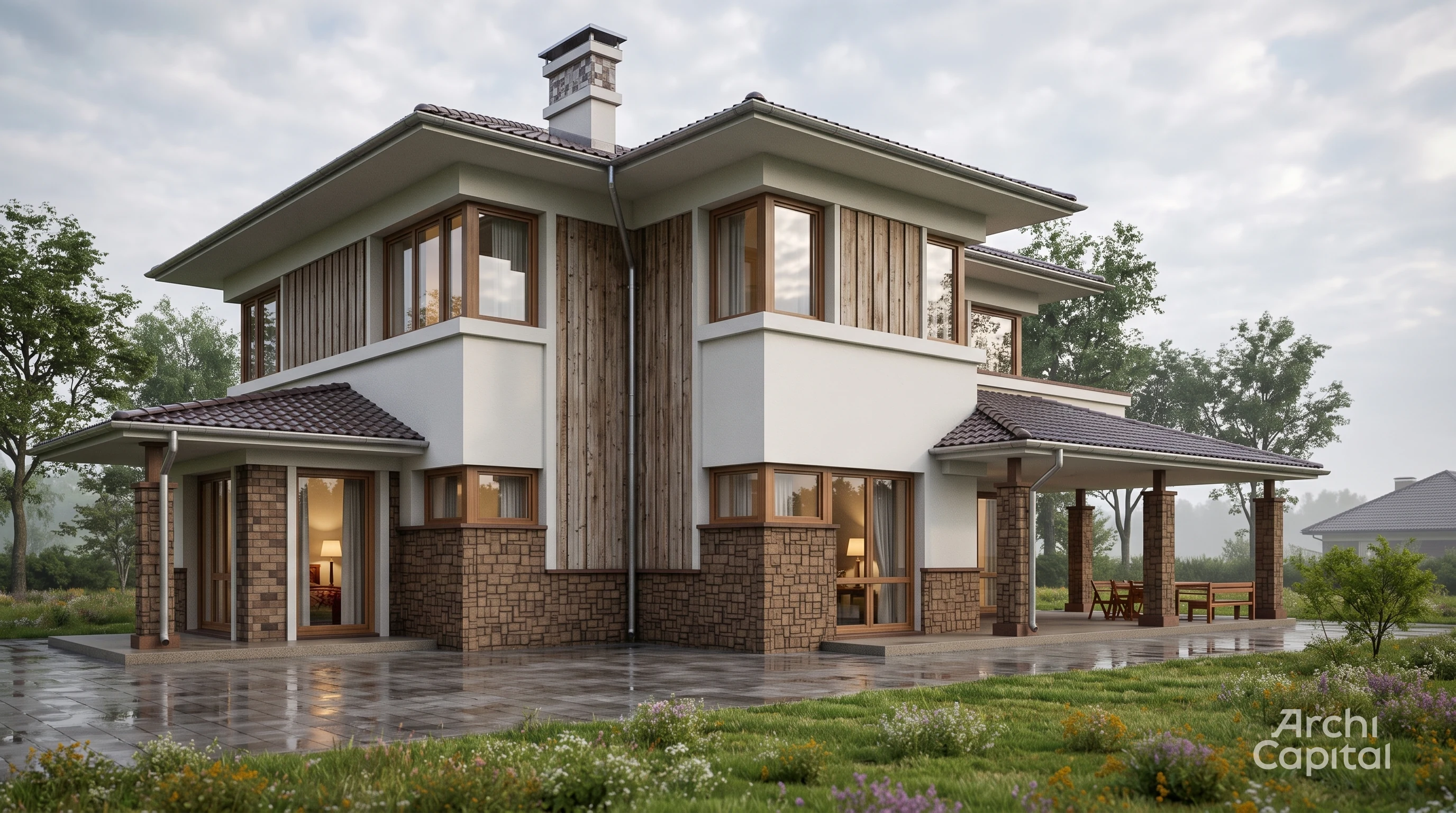 African-inspired modern house facade