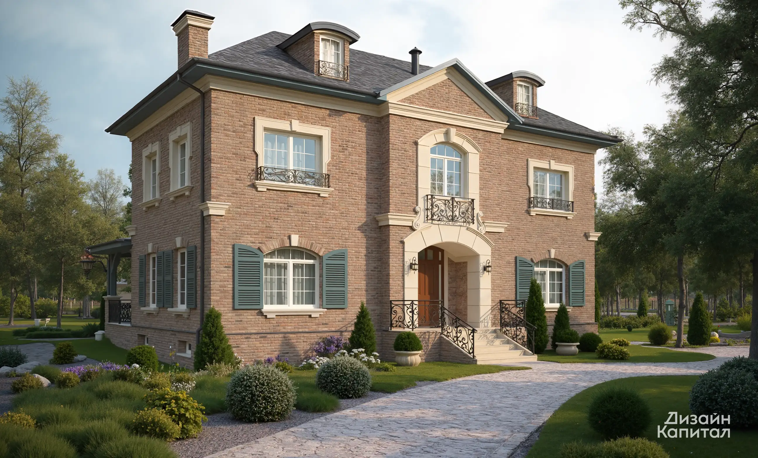 Design project of English style facade decoration