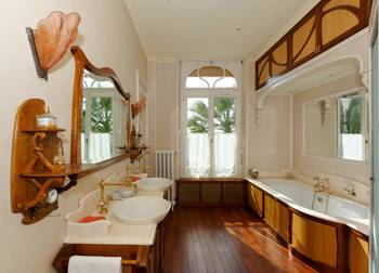 Bathroom interior in house in Art Nouveau style.