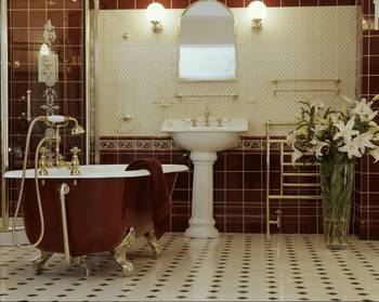 Bathroom example in private house in empire style.