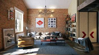 Industrial Loft: Brick and Wood in a Contemporary Interpretation