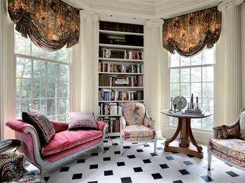 Beautiful example of library in cottage in renaissance style.