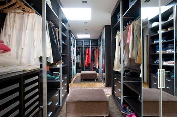 Option of wardrobe in private house in contemporary style.