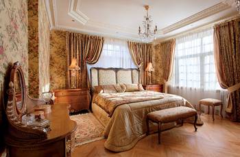Bedroom example in private house in empire style.