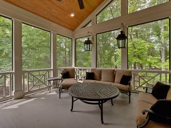 Veranda interior in private house in artistic style.