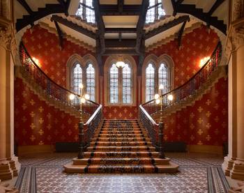 Design of hallway in private house in empire style.