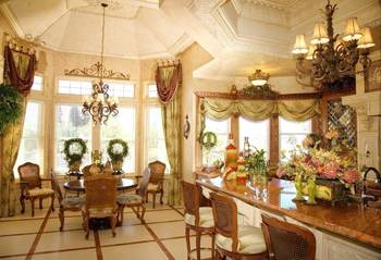 Dining room in house in empire style.