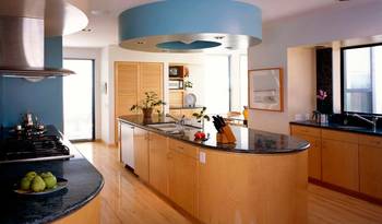 Modern Kitchen with Turquoise Accents: A Harmony of Functionality and Aesthetics